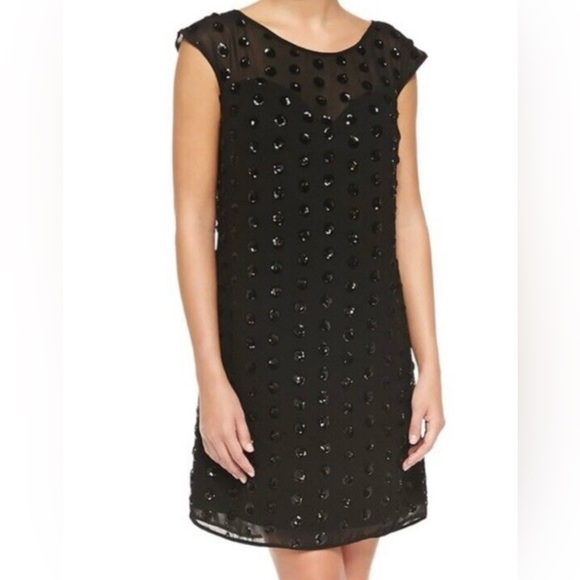 Milly Black Sequin Sheath Cocktail Dress Size 6 - Picture 1 of 11